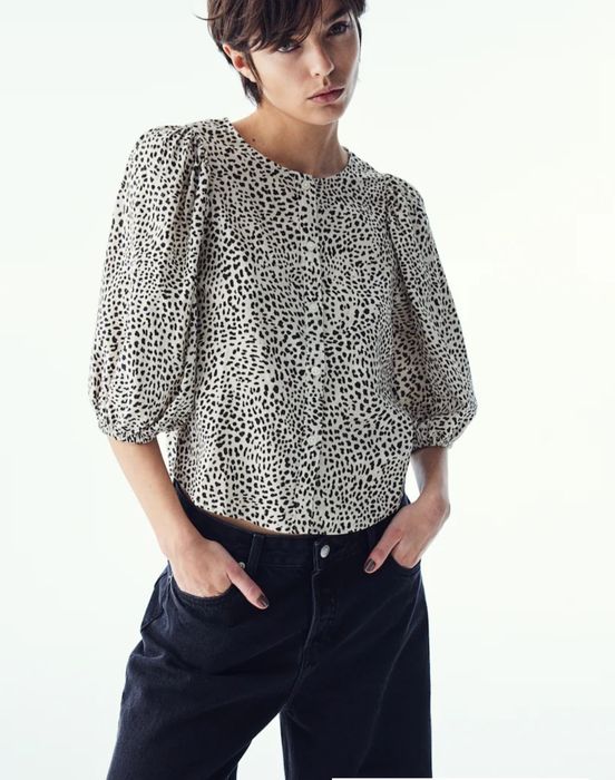 Стильна нова льняна блуза h&m