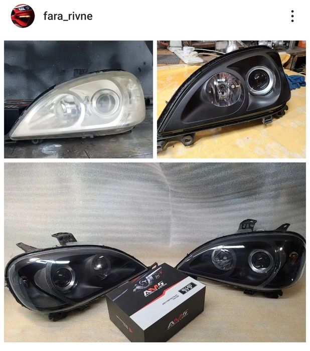 Фари Мерседес Mercedes — заміна штатних лінз, ремонт, реставрація фар