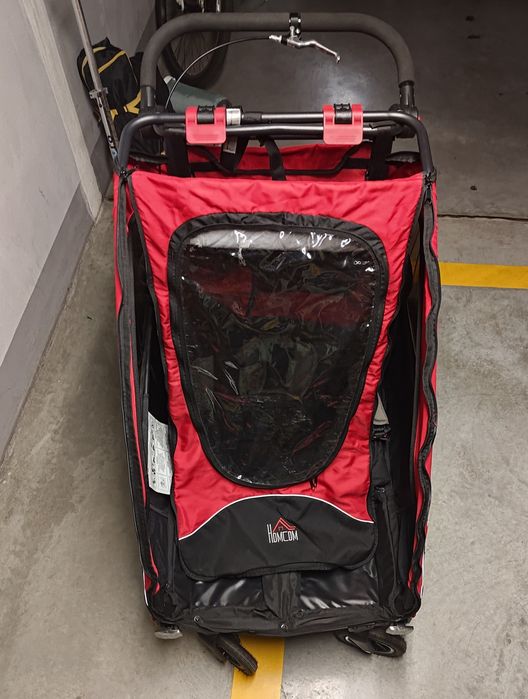 Sprzedam nową przyczepkę/wozek dla dzieci HOMCOM 2-osobowy (czerwono-c