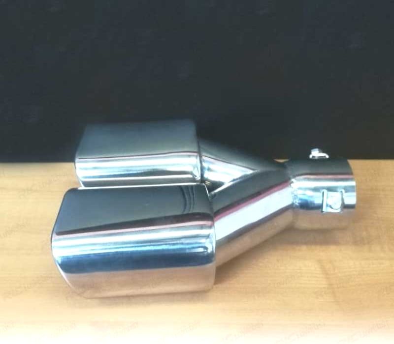 PONTEIRA DE ESCAPE DUPLA RECTANGULAR EM INOX UNIVERSAL