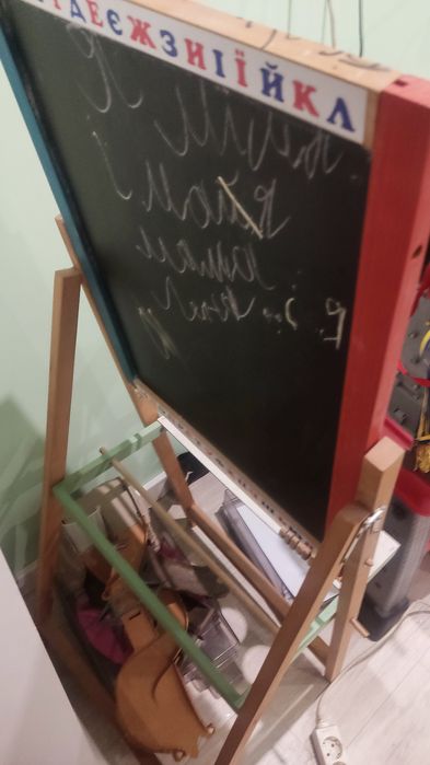 Мольберт дитячий двосторонній магнітний і дошка для малювання крейдою