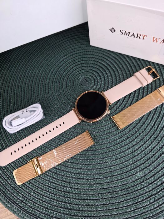Złoty Smartwatch Damski LIGE 8gen Połączenia Bluetooth 2 paski NOWY
