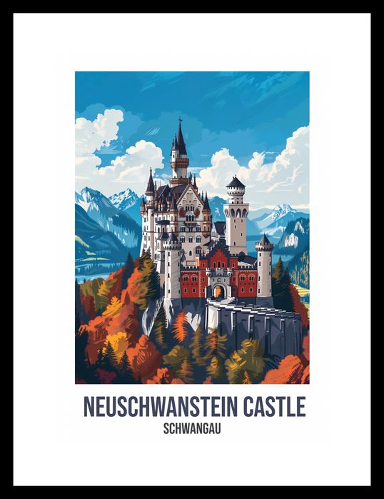Plakat 21x29,7cm Neuschwanstein Castle, Schwangau