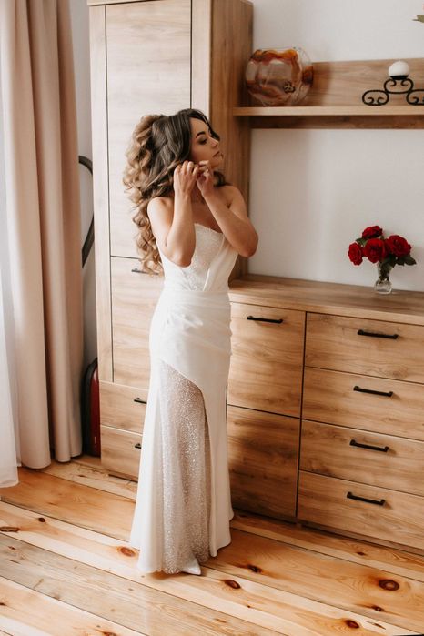 Suknia ślubna z cekinami S BIAŁYSTOK