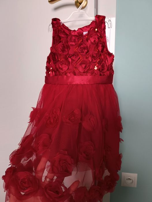 Piękna sukienka z kwiatkami 3D rozmiar 98