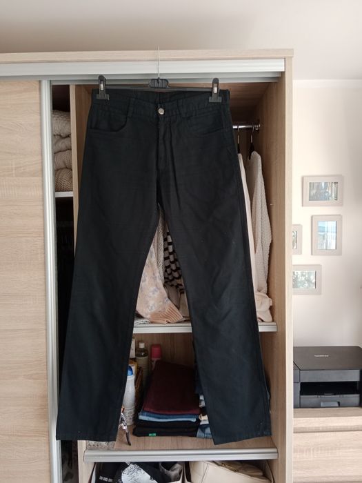 Eleganckie czarne spodnie męskie garniturowe Janimen M