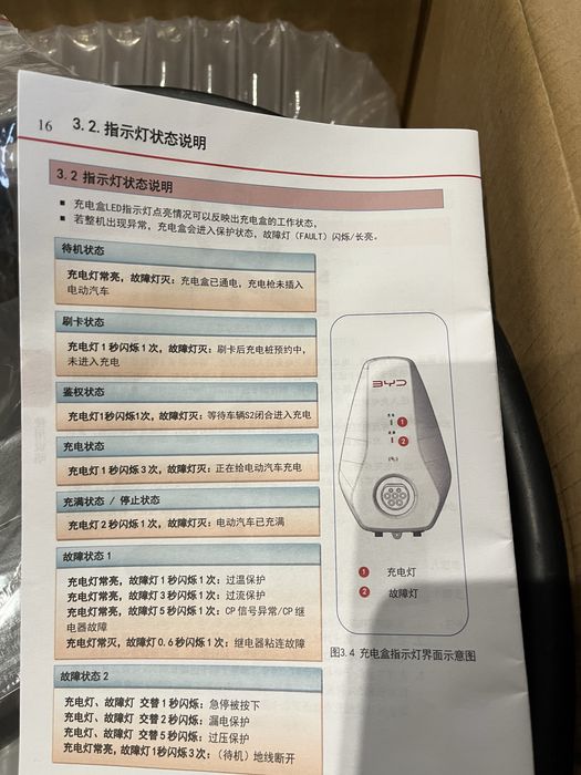 Зарядка для електромобіля BYD7,4квт GB/T AC32A 1 фаза