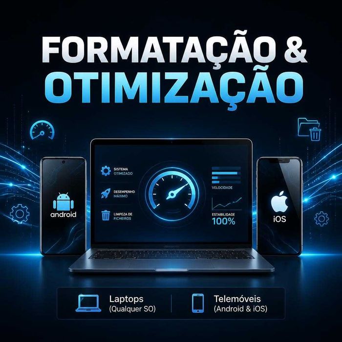 Serviço Profissional de Informática – Formatação, Otimização de Laptops & Software para Telemóveis (Android e iOS)