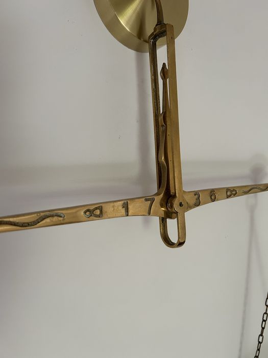 Duża waga mosiężna wisząca 1736 ozdobna retro LOFT
