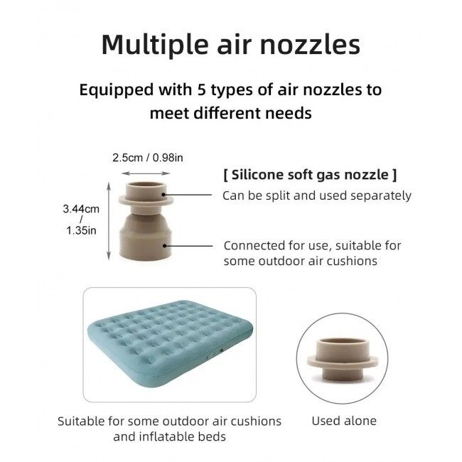 Портативний електричний насос Pacoone 3в1 насос/ліхтар/вакууматор