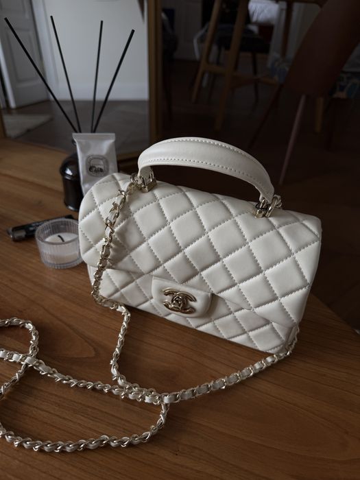 Сумка Chanel з ручкою | чорна, біла