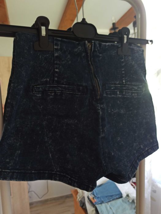 Spodenki krótkie damskie zip dopasowane wyższy stan jeans