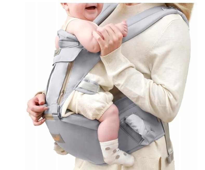 GROWNSY Regulowane Ergonomiczne Nosidełko Dla Niemowląt 0-36 msc SZARE