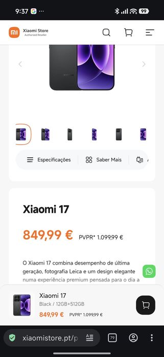 Xiaomi 17 512gb com caixa