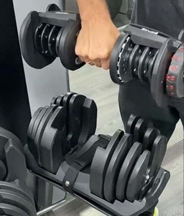 гантеля регулируемая до 40 кг на подставке 17 уровней гантелі гантель