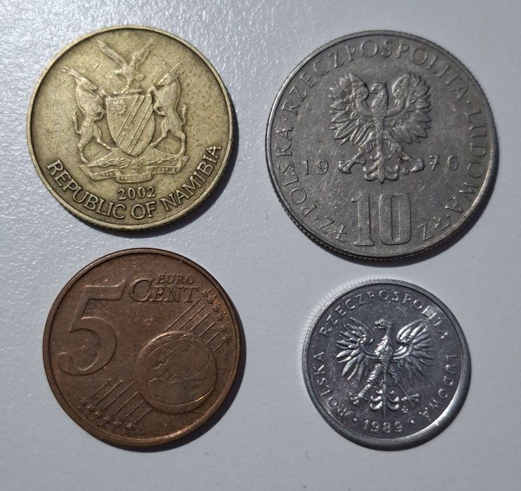 Monety dolar Namibia 5 euro cent 10 i 2 zł Prus