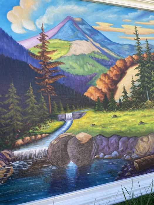 Велика картина гірський пейзаж 104см/80см