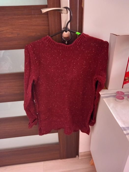 Sweter burgundowy S