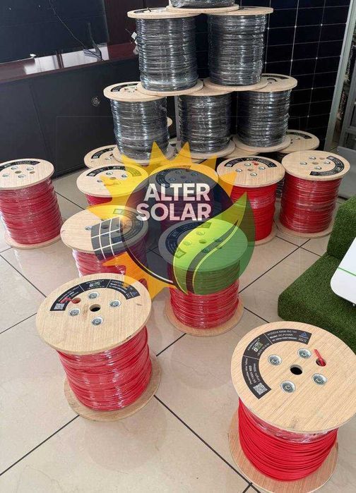 ‼️‼️‼️Сонячний кабель PV 6 мм² H1Z2Z2-K | Різних виробників | Сертифікований | Луджена мідь | UV-стійкий | Подвійна ізоляція