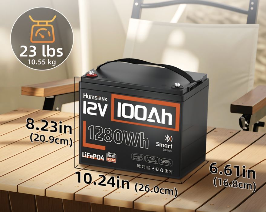 Акумулятор Humsienk LiFePO4 12V 100Ah Bluetooth (HS12V100AH100BT)