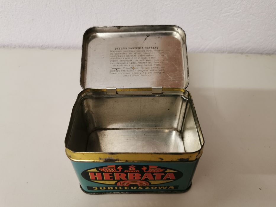 Pudełko metalowe po herbacie Społem