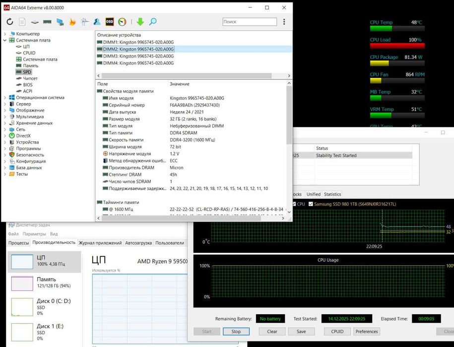 32GB AM4 Ryzen DDR4-3200 Kingston Unbuffered Server Premier Enterprise