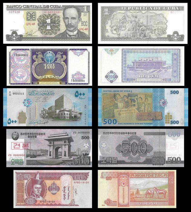 Lote de 25 Notas Mundiais Diferentes L9 - Novas UNC 25 Paises diferentes