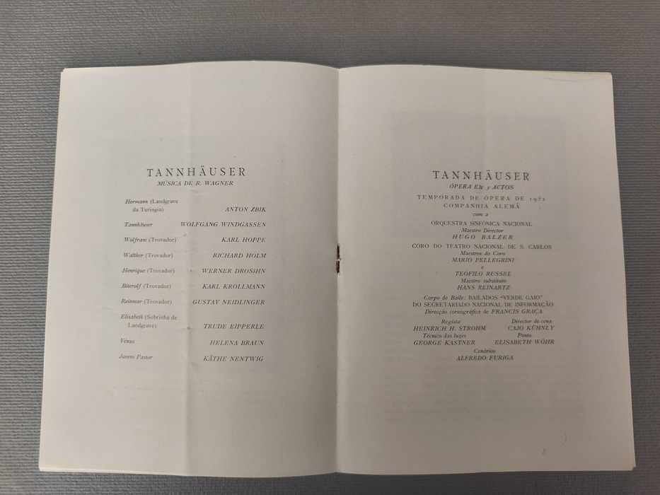 TANNHÃUSER - Wagner -
Programa Ópera S. Carlos