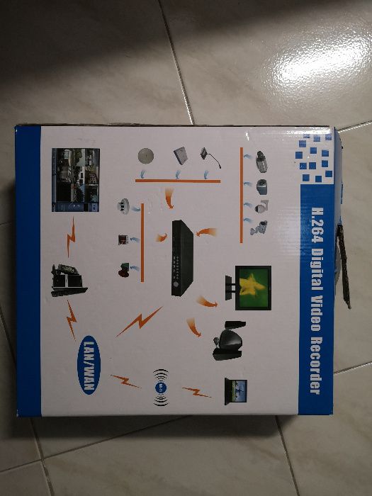 DVR CCTV H264 Network SAVUS 8 Canais +Som+5 camaras+monitor Sony