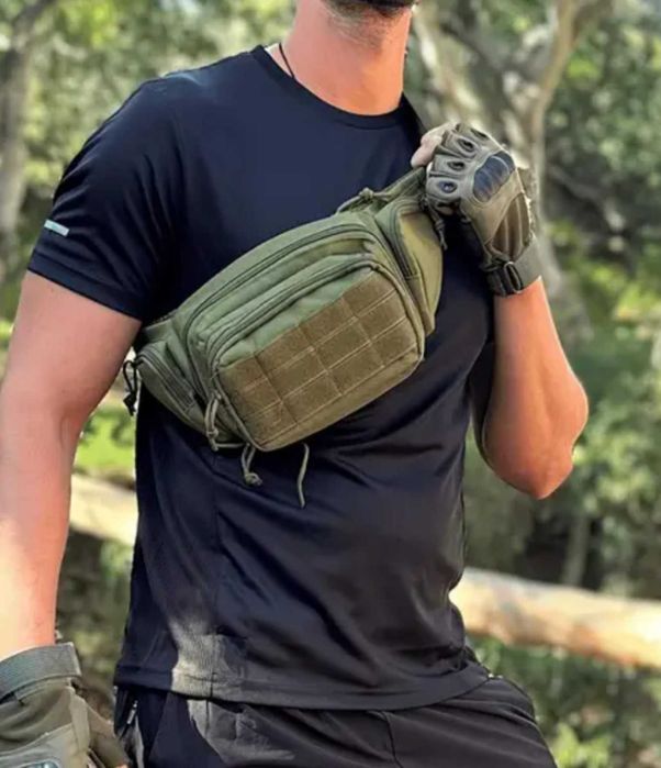 Мужская сумка на пояс/плече с КОБУРОЙ. Цвет: черный, койот, олива.