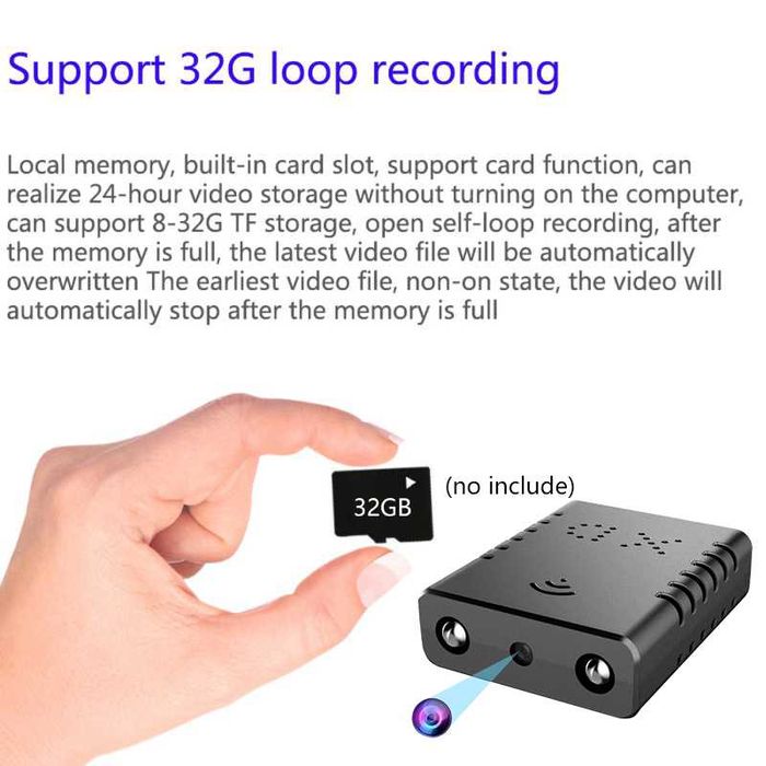 Szpiegowska kamera bezprzewodowa HD 1080P Mini kamera WiFi XD
