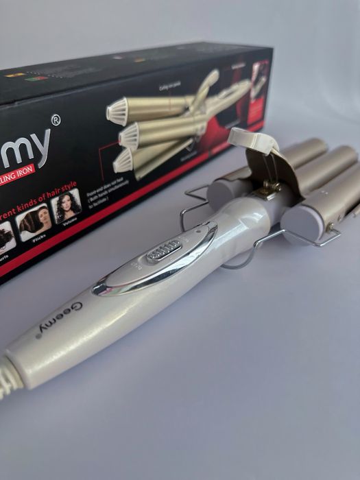 Потрійна плойка GEMEI, утюжок