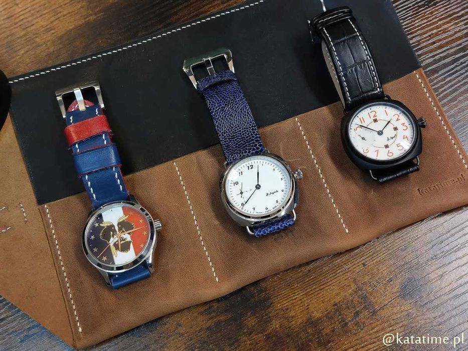 ETUI podróżne roller bag na 3 zegarki naturalna skóra IDEALNY PREZENT