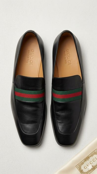 Мужские кожаные лоферы Gucci Donnie Web