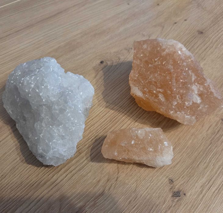 Duże kamienie z soli Sól kamienna biała i różowa ozdoby domowe różowy