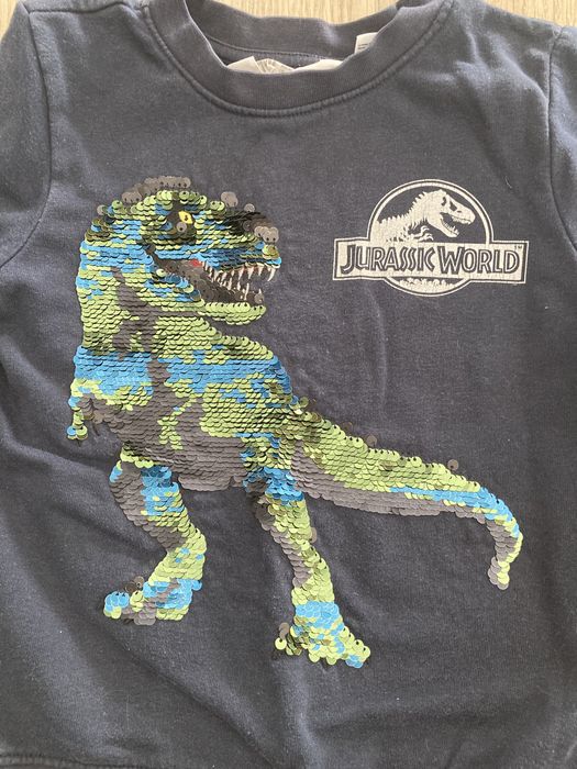 bluza z cekinowym dinozaurem hm rozm. 104