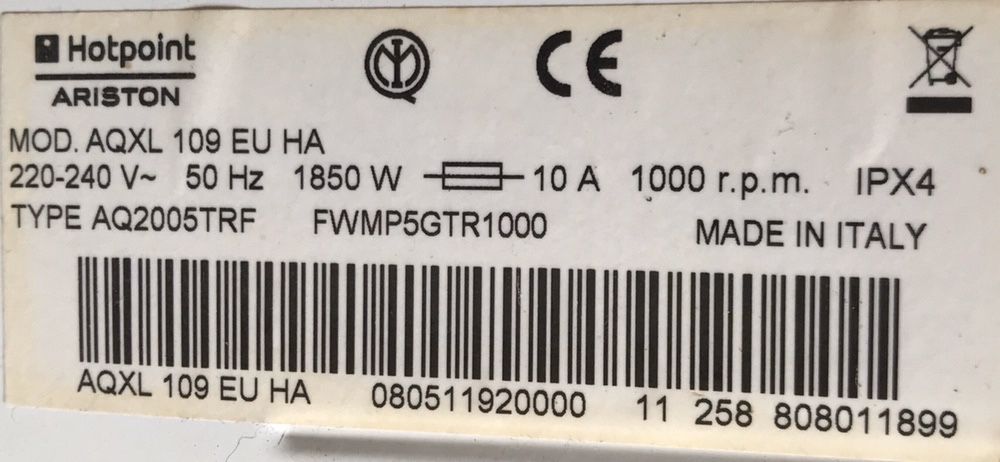 Pralka Hotpoint Ariston AQXL 109 EU HA