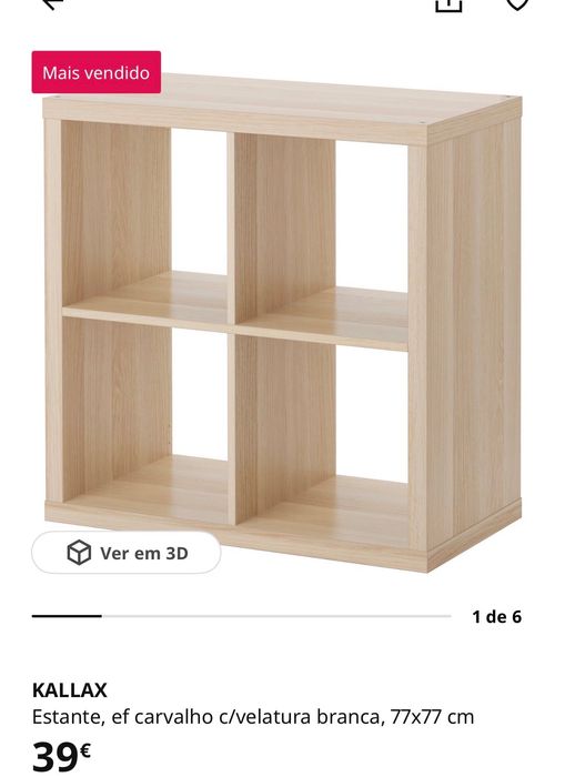 Móvel Kalax efeito Carvalho com cestos em vime marca IKEA
