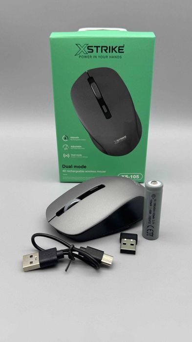 Мышь BT+2,4 Ghz аккумуляторная‼️XSTRIKE XS-105 безпроводная 1600DPI