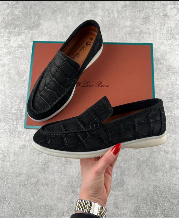 ЛОФЕРЫ Замшевые Мужские Чёрные LORO PIANA Raptor Black! Туфлі Лофери Чоловічі Чорні Замшеві! Мокасины Слипоны Натуральная Замша! Размеры 40-48! ХИТ!