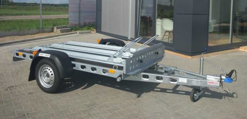 Wynajem przyczepa motocyklowa na 1, 2 lub 3 motocykle, pasy, FV