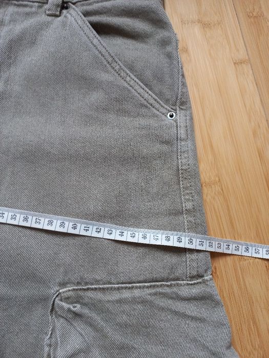 Jeansowe damskie bojówki cargo Bershka rozm 36, nałożone 1x