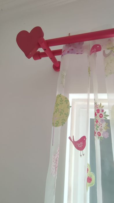 Conjunto cortinas + varão e calha dupla