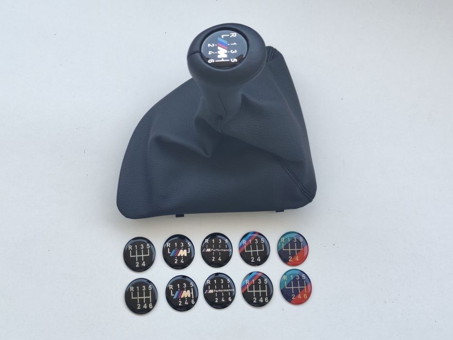 Manete Moca Manípulo Manopla Maçaneta Alavanca Fole velocidades BMW Serie 1 E81 E82 E87 E88 Caixa 5 6 Pack M Pele Lisa Perfurada