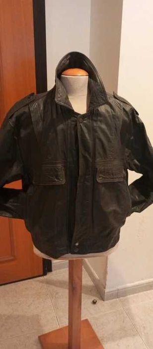 Blusão bomber vintage genuíno couro