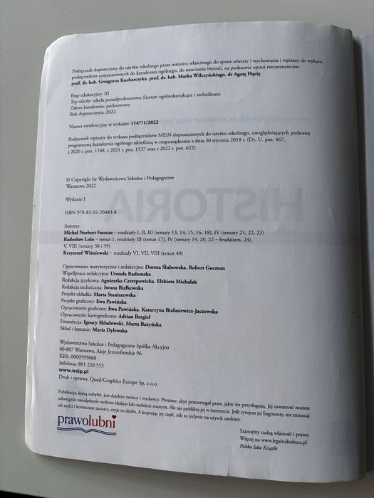 Historia 1 liceum i technikum