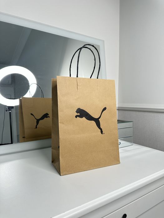 Torba Puma papierowa ozdobna logowana siatka markowa