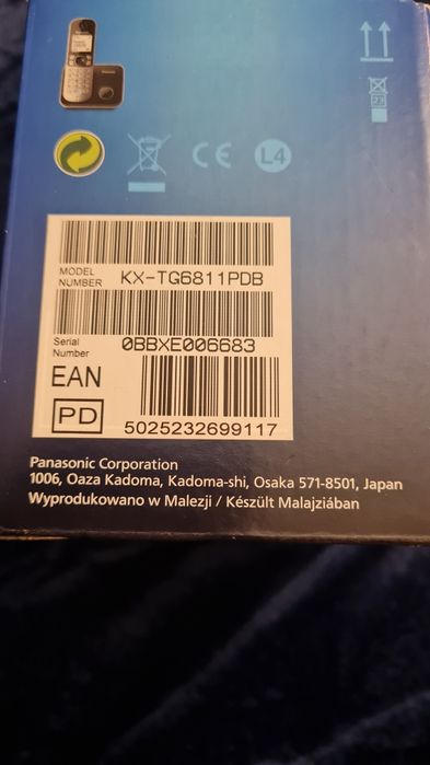 Telefon cyfrowy, bezsznurowy  Panasonic