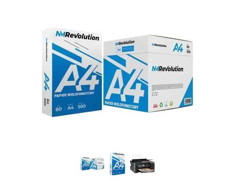 Papier ksero xero do drukarki A4 500 szt Biały 5 Ryz Revolution Lublin