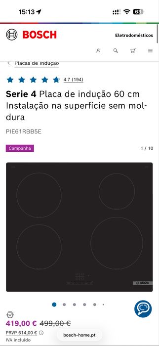 Placa Indução Bosch Nova